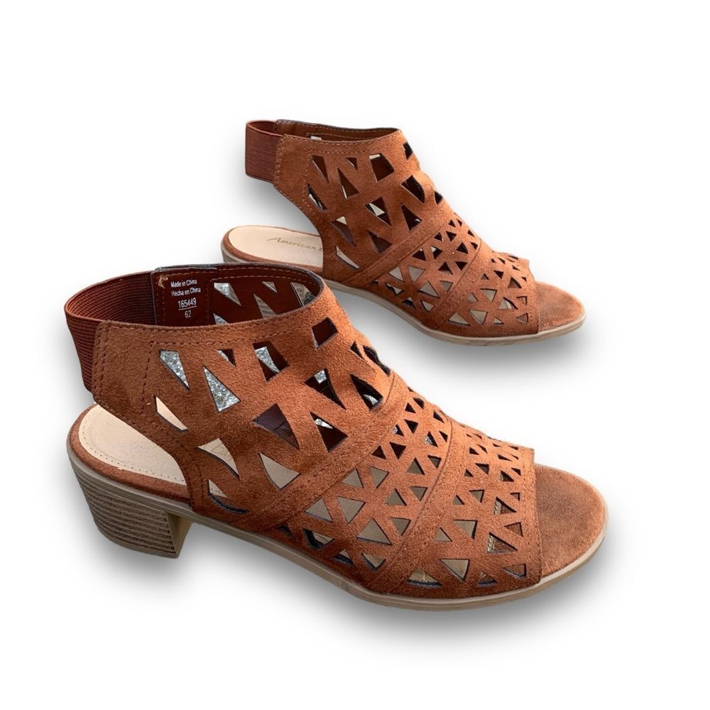 American Eagle Aztec Southwestern Cutout boho Heeled Sandals Women’s size 7 - Picture 5 of 13